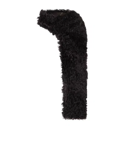 Nour Hammour Shearling Scarf In Brown