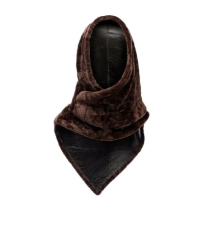 Nour Hammour Shearling Scarf In Black