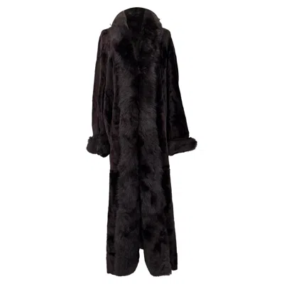 Nour Hammour Sima Shearling Coat In Brown Lamb Shearling