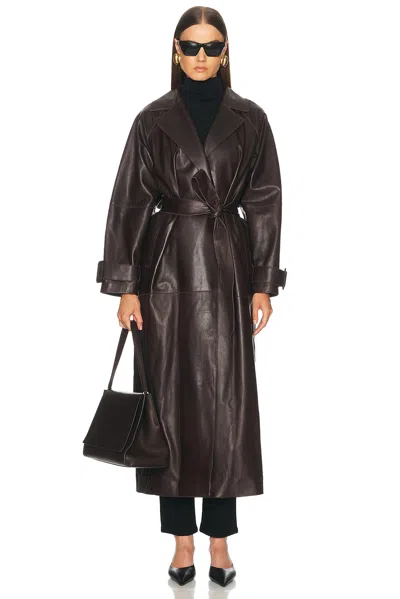 Nour Hammour Staley Coat In Dark Brown