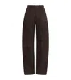 Nour Hammour Suede Barrel-leg Trousers In Black