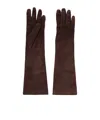 Nour Hammour Suede Gloves In Brown