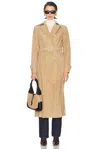 Nour Hammour Tate Suede Trench Coat In Brown