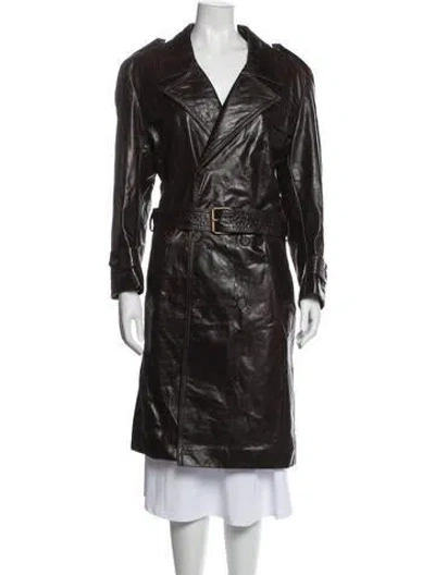 Pre-owned Nour Hammour Trench Coat In Brown