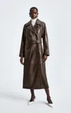 Nour Hammour Valetta Trench Coat In Brown