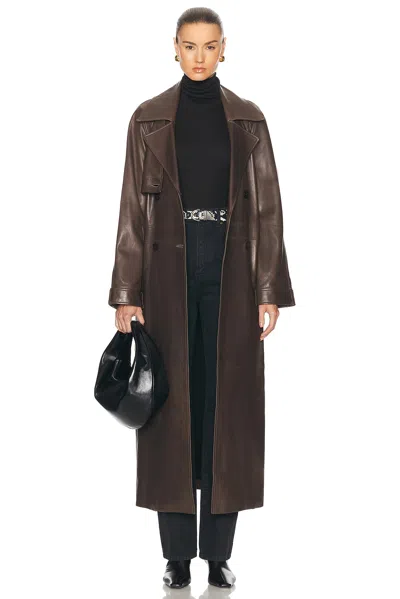 Nour Hammour Valetta Trench Coat In Brown