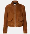 Nour Hammour Vanves Suede Bomber Jacket In Brown