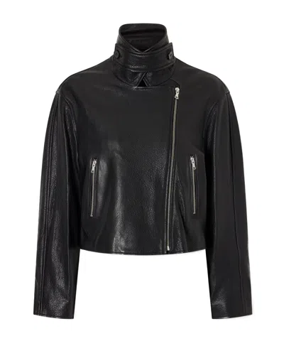 Nour Hammour Varda Textured-leather Jacket In Multi