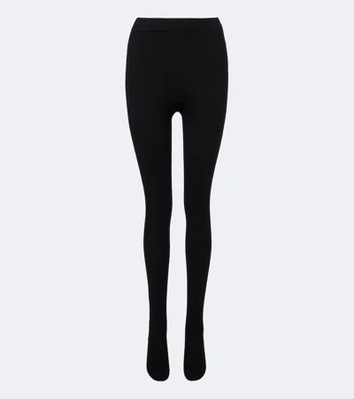 Nour Hammour Whit Cashmere And Wool Tights In Black