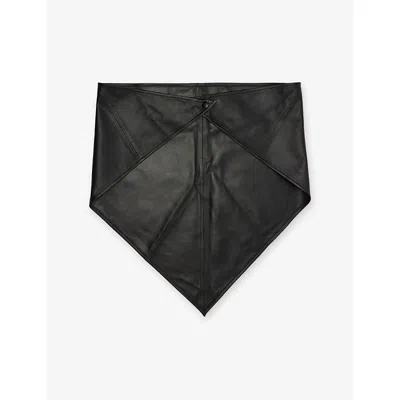 Nour Hammour Womens  Draped Leather Foulard In Black