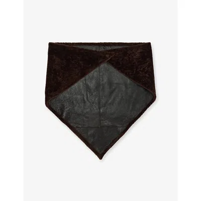 Nour Hammour Womens  Draped Shearling Foulard In Brown
