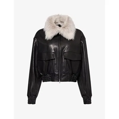 Nour Hammour Womens Ellery Leather Jacket Noir Classique / Black Xs