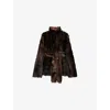 Nour Hammour Womens  Isadora Long Shearling Coat In Brown