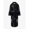 Nour Hammour Womens Althea Belted Leather Coat Obsidian Black In Black