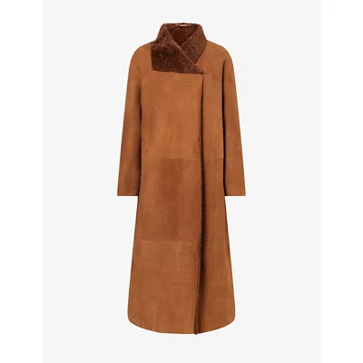 Nour Hammour Womens Birthday Regular-fit Shearling Coat Toffee Xs In Brown