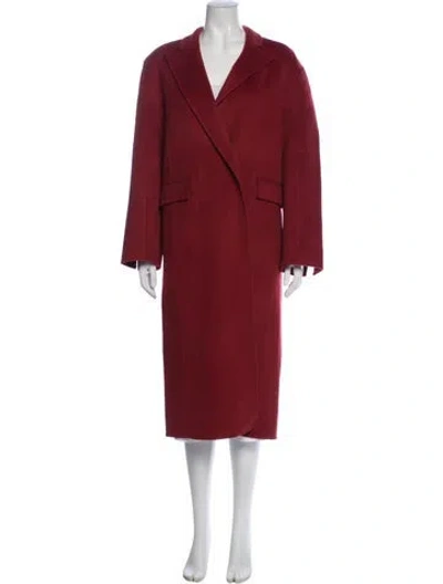 Pre-owned Nour Hammour Wool Coat In Red