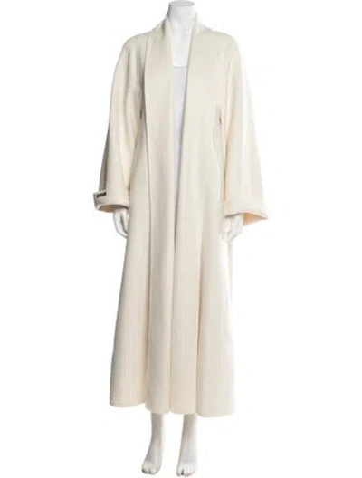 Pre-owned Nour Hammour Wool Coat W/ Tags In Neutrals