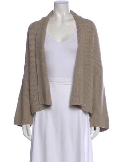 Pre-owned Nour Hammour Wool Open Front Sweater In Neutral