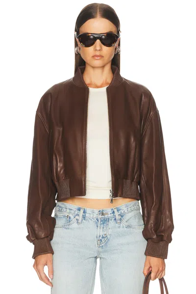 Nour Hammour Wren Jacket In Marron Glace