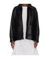Nour Hammour Zippered Leather Jacket In Black