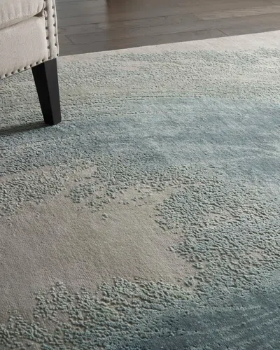 Nourcouture Angelique Hand-knotted Rug, 10' X 14' In Beige/seafoam