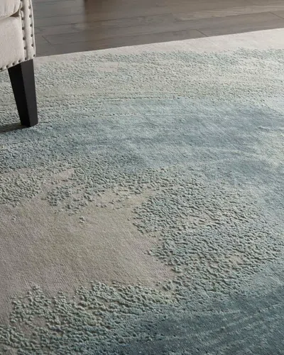 Nourcouture Angelique Hand-knotted Rug, 9' X 12' In Beige/seafoam