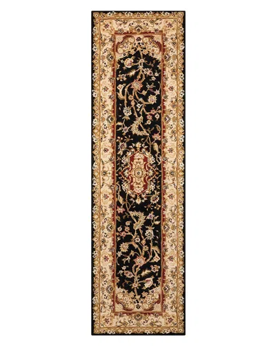Nourcouture Beulah Hand-tufted Rug, 3' X 12' In Black/beige