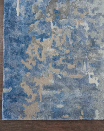 Nourcouture Gable Hand-tufted Rug, 10' X 14' In Blue