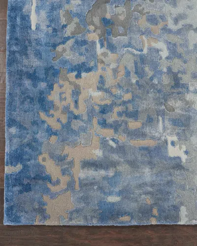 Nourcouture Gable Hand-tufted Rug, 4' X 6' In Blue
