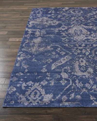 Nourcouture Kady Hand-knotted Area Rug, 10' X 14' In Navy