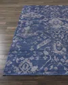 Nourcouture Kady Hand-knotted Area Rug, 4' X 6' In Navy