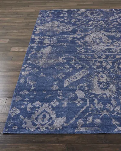 Nourcouture Kady Hand-knotted Area Rug, 6' X 8' In Navy