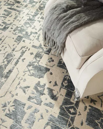 Nourcouture Kensley Hand-loomed Rug, 2' X 8' In Ivory/gray