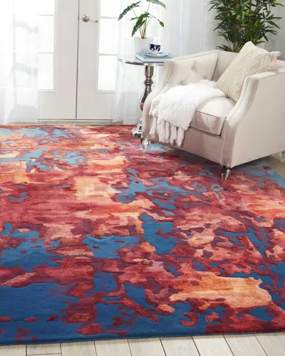 Nourcouture Kincaid Hand-tufted Rug, 4' X 6' In Blue Flame