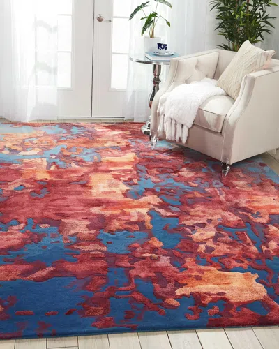 Nourcouture Kincaid Hand-tufted Rug, 8' X 10' In Blue Flame
