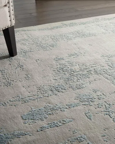 Nourcouture La Rive Hand-knotted Rug, 9' X 12' In Beige/seafoam