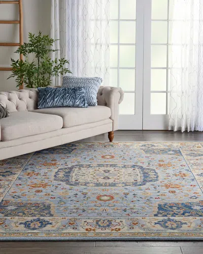 Nourcouture Mari Loom-woven Rug, 10' X 13' In Light Blue