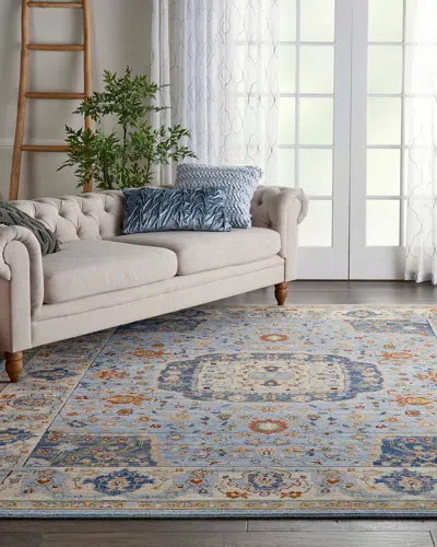 Nourcouture Mari Loom-woven Rug, 6' X 8' In Light Blue