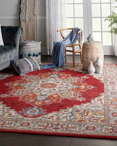 Nourcouture Oriel Loom-woven Rug, 9' X 12' In Red