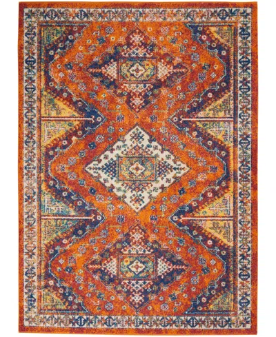 Nourison Allur Alr02 5'3" X 7'3" Area Rug In Orange