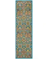 Nourison Allur Alr03 2'3" X 7'6" Runner Rug In Turquoise