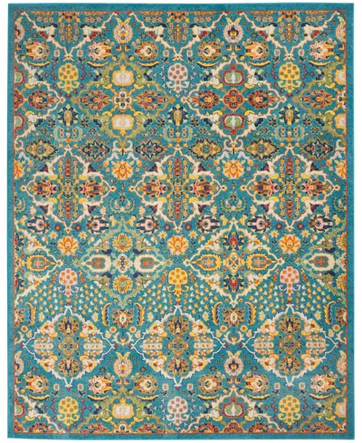 Nourison Allur Alr03 7'10" X 9'10" Area Rug In Turquoise