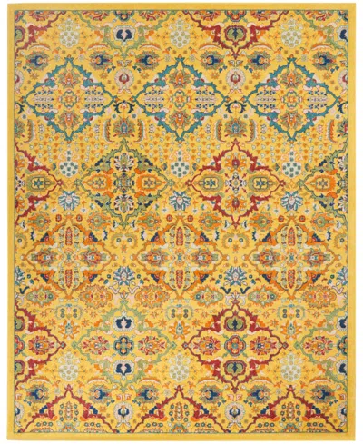 Nourison Allur Alr03 7'10" X 9'10" Area Rug In Yellow