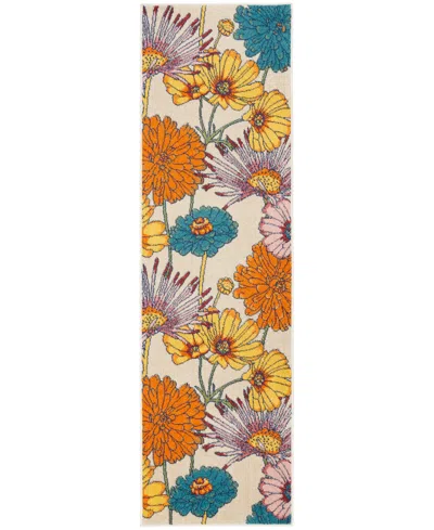 Nourison Allur Alr06 2'3" X 7'6" Runner Rug In Ivory