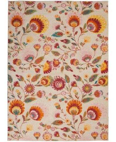 Nourison Allur Alr08 5'3" X 7'3" Area Rug In Ivory