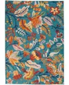 Nourison Allur Alr09 5'3" X7'3" Area Rug In Turquoise