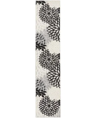 Nourison Aloha Alh05 2'3" X 12' Runner Rug In Black