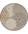 Nourison Aloha Alh05 4' X 4' Round Outdoor Area Rug In Beige