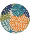 Nourison Aloha Alh05 4' X 4' Round Outdoor Area Rug In Multi