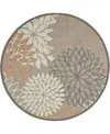 Nourison Aloha Alh05 7'10" X 7'10" Round Outdoor Area Rug In Beige